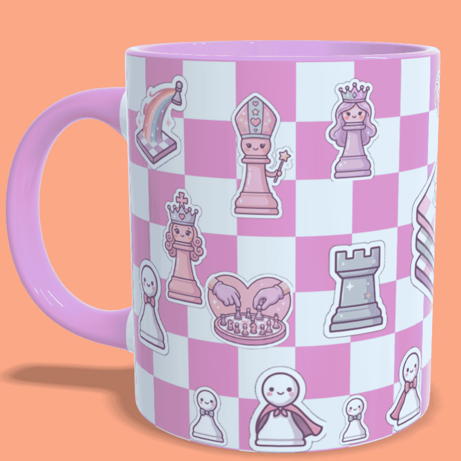 Stickers rosas, tazas