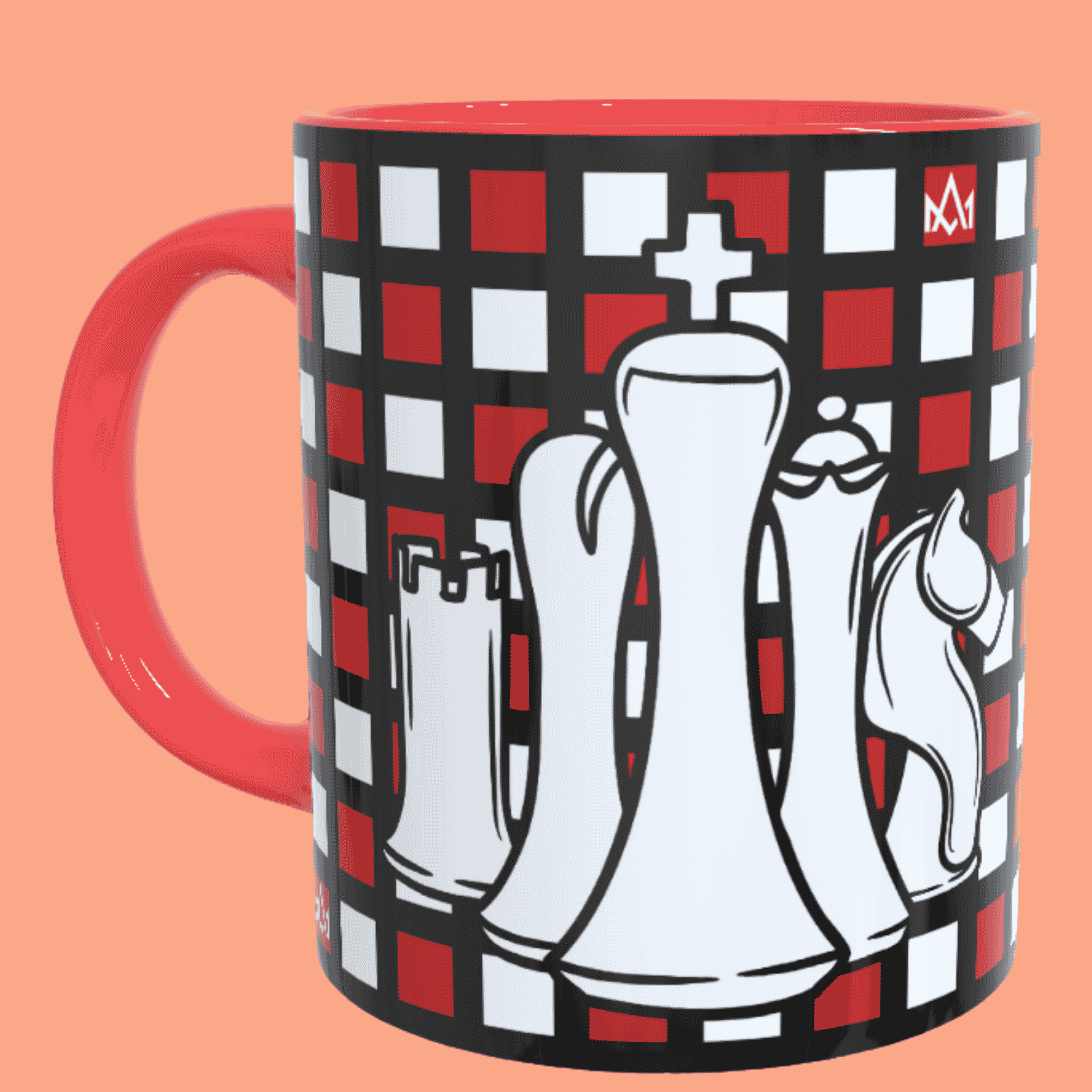 Piezas de ajedrez curvas, tazas